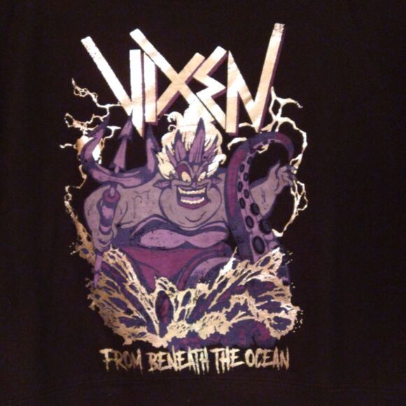 NEW Disney Villains Ursula Black Knit Cropped Drop Shoulder Sweater Top Small - Picture 6 of 8